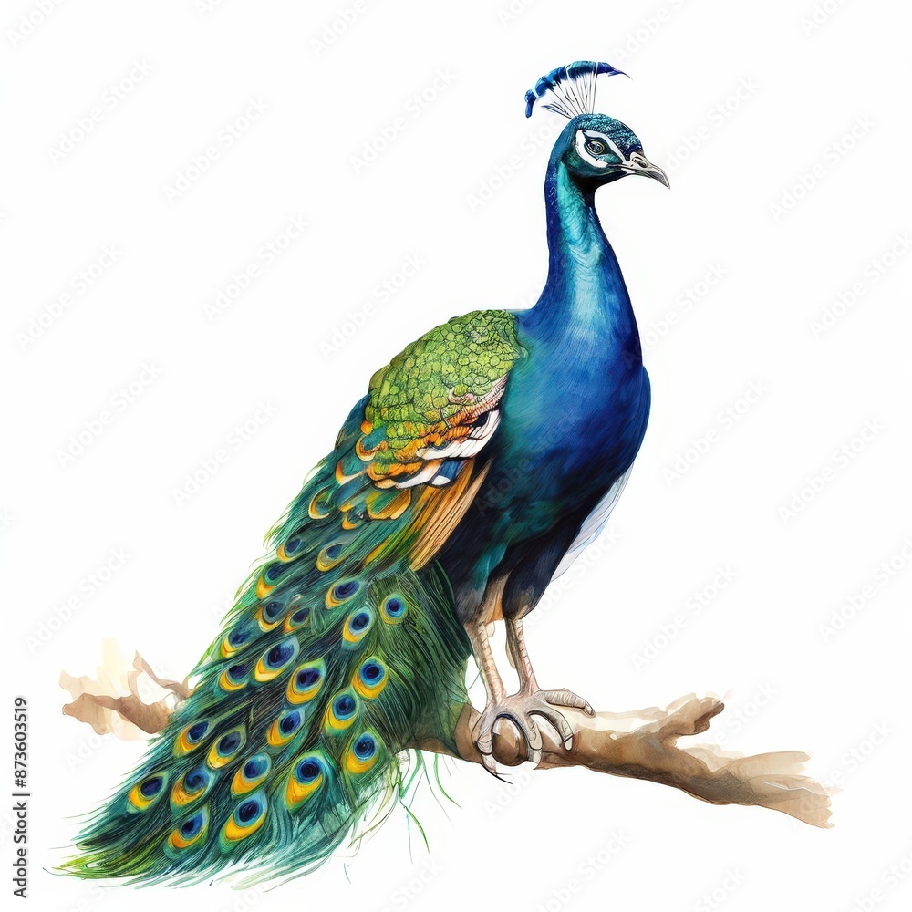 Naklejka premium an ai generated image, peacock with feathers