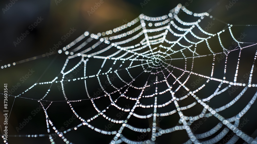 Naklejka premium Real creepy spider webs on black banner
