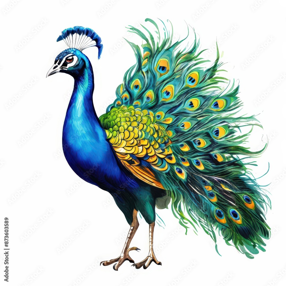 Fototapeta premium an ai generated image, peacock with feathers
