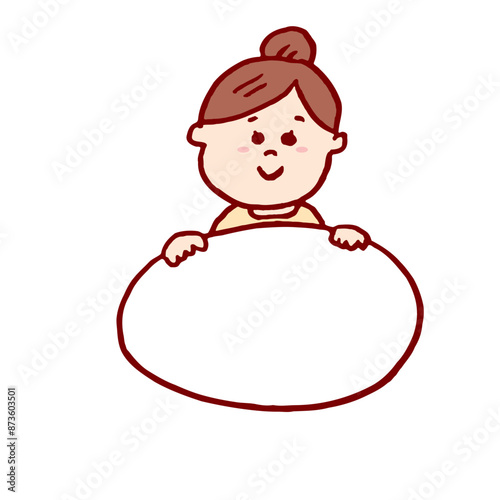 お団子頭のかわいい女子の色々なポーズや仕草
