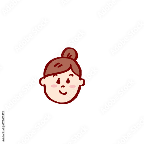 お団子頭のかわいい女子の色々な表情