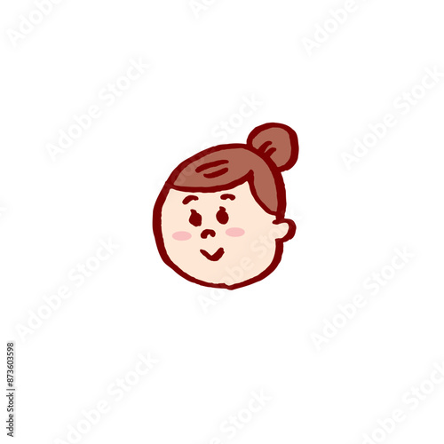 お団子頭のかわいい女子の色々な表情