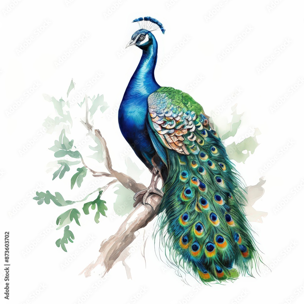 Obraz premium an ai generated image, peacock with feathers