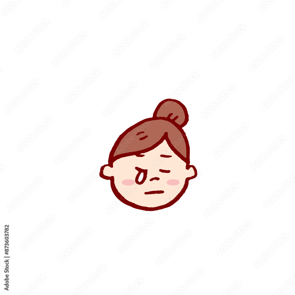 お団子頭のかわいい女子の色々な表情 お団子頭のかわいい女子の色々な表情