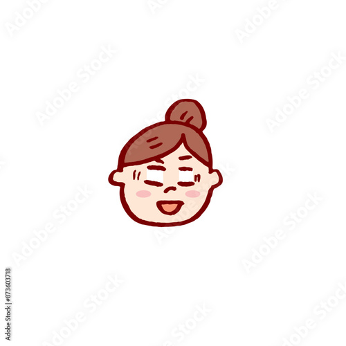 お団子頭のかわいい女子の色々な表情