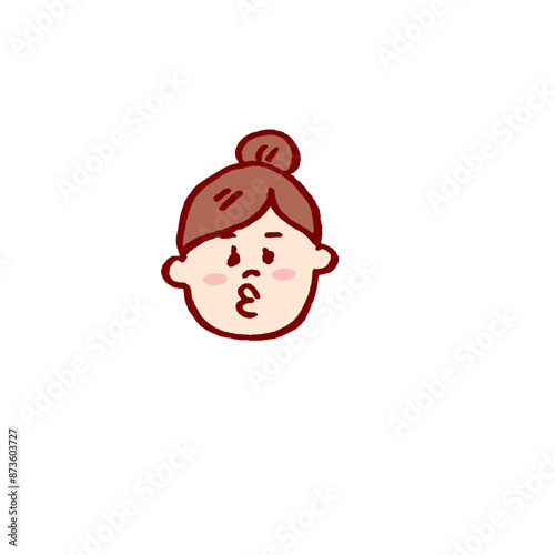 お団子頭のかわいい女子の色々な表情
