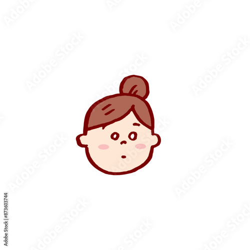 お団子頭のかわいい女子の色々な表情