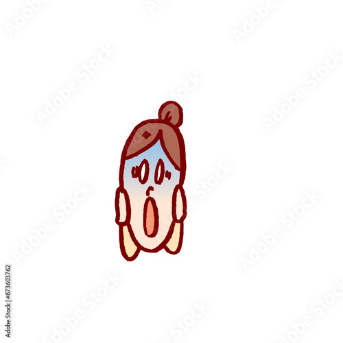 お団子頭のかわいい女子の色々な表情