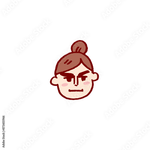 お団子頭のかわいい女子の色々な表情