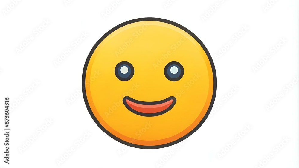 Flat Face Emoji (Emoticon) Icon / Vector - In Line / Stroke Design Flat Face Emoji (Emoticon) Icon / Vector - In Line / Stroke Design