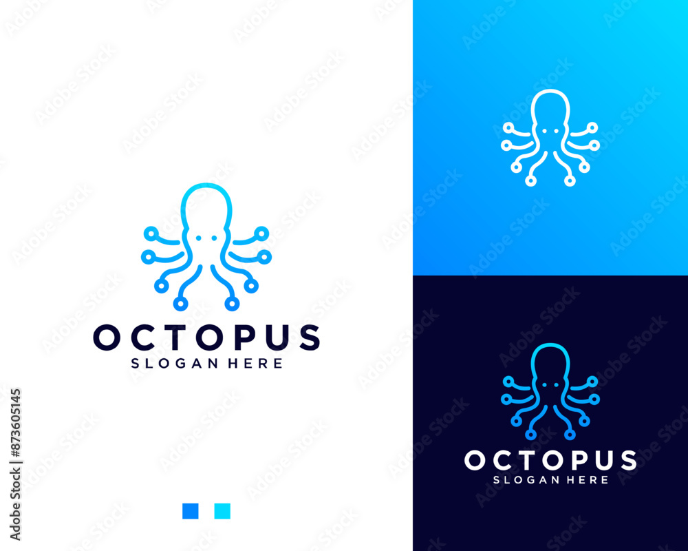 Technology octopus logo Technology octopus logo