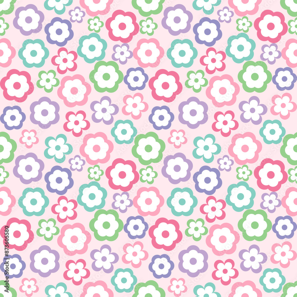 Seamless pattern with hand drawn flower. Background for textile, wrapping paper, fashion, illustration.