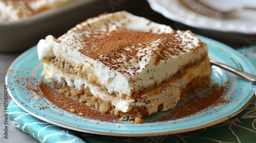 Close-Up of a Delicious Slice of Tiramisu