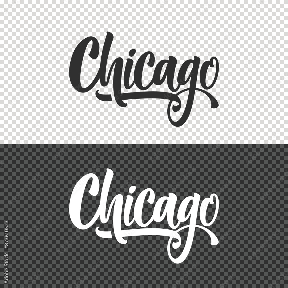 Fototapeta premium chicago lettering clipart element design