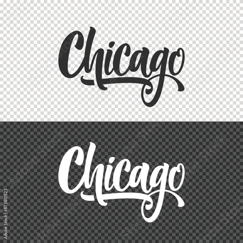 chicago lettering clipart element design