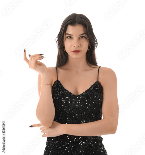 Beautiful young woman in st...