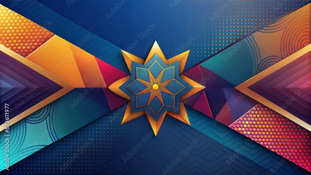 Fototapeta premium blue background with abstract geometric pattern