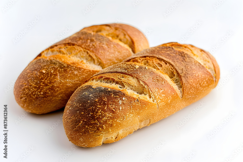 Whole wheat bread on white background Whole wheat bread on white background