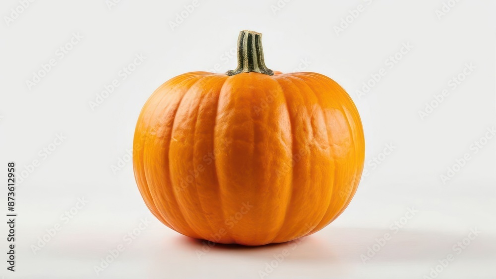 Austere Elegance, Pure White Backdrop with Fresh Minimalist Pumpkin