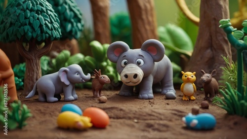Whimsical children's film in clay animation showing a zoo filled with