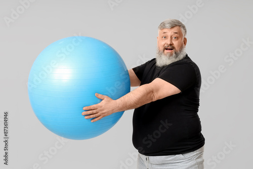 Overweight shocked mature m...