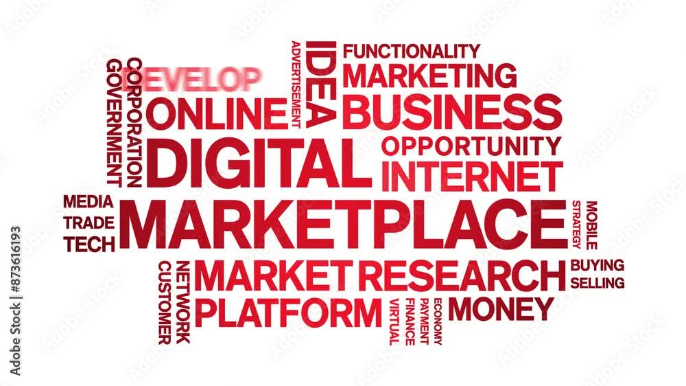 Digital Marketplace animated word cloud;text design animation tag kinetic typography seamless loop. Digital Marketplace animated word cloud;text design animation tag kinetic typography seamless loop.
