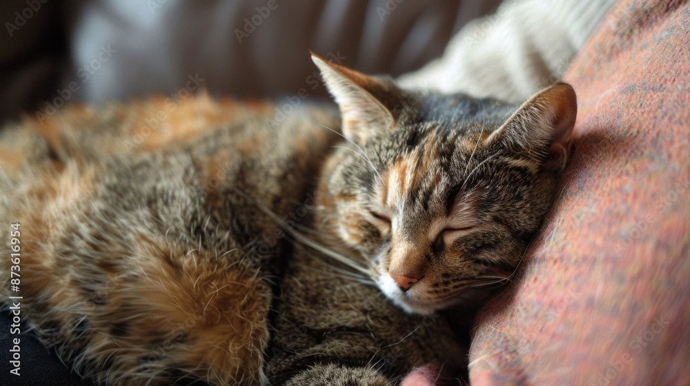 Sleeping Tabby Cat.
