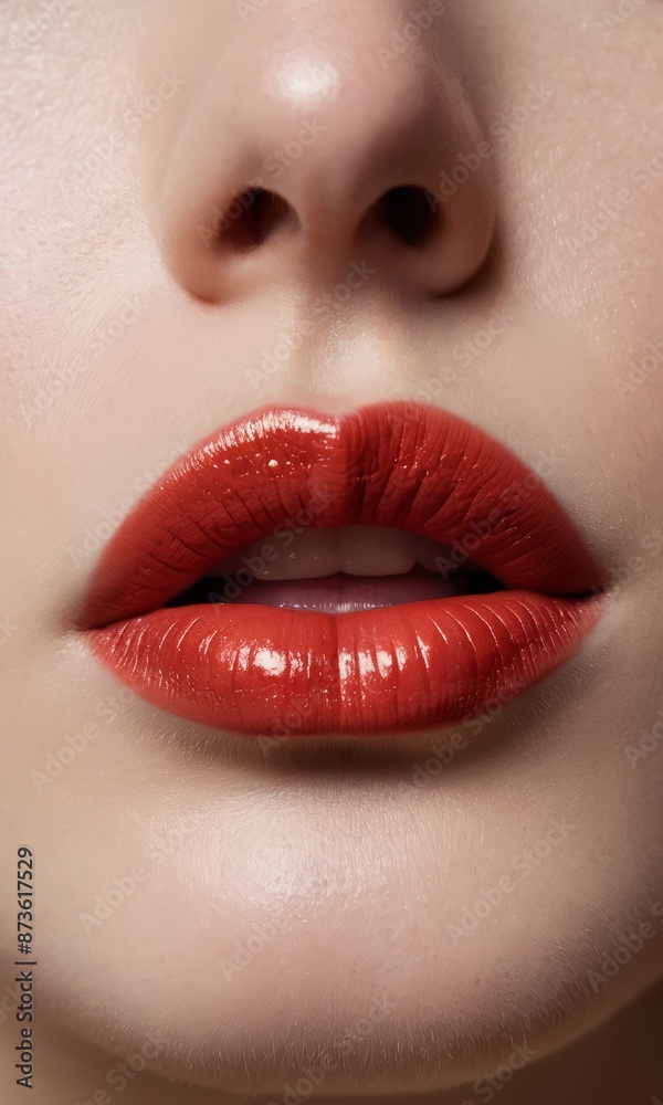 red lipstick on smooth lips red lipstick on smooth lips