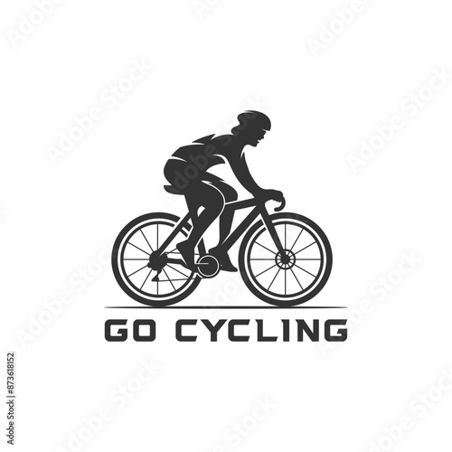 illustration go cycle logo symbol silhotte for sport cycling