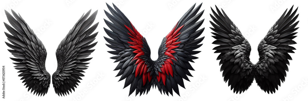 Obraz premium Dark Angel Devil with Black Wings