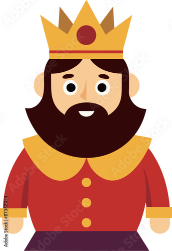 A hand drawing, Cartoon character portraying a royal king