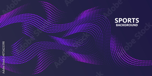 Abstract colored background with futuristic purple wave dots. modern Vector background with dynamic waves. sports poster vector background template. Eps 10