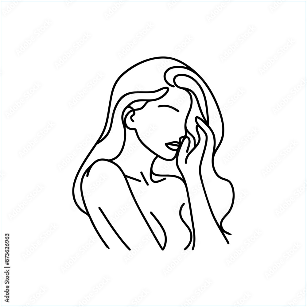 oneline line art simple abstract women head oneline line art simple abstract women head