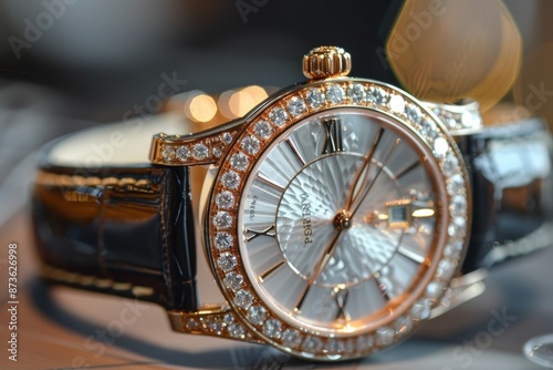 Close-up of a Diamond-Encrusted Watch