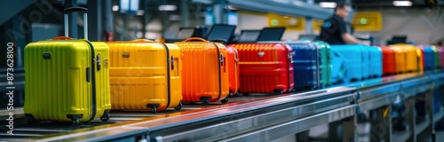 Luggage Conveyor Belt In An Airport Terminal