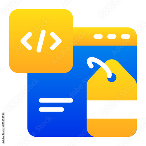 title tag icon illustration