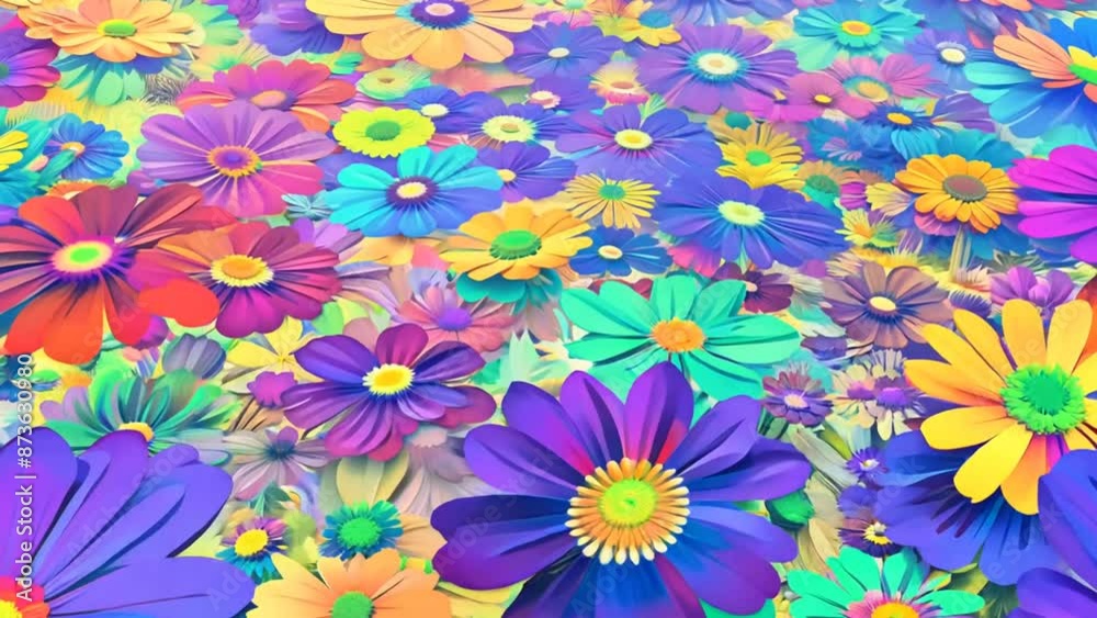 Colorful Abstract Flower Meadow Generative AI Colorful Abstract Flower Meadow Generative AI