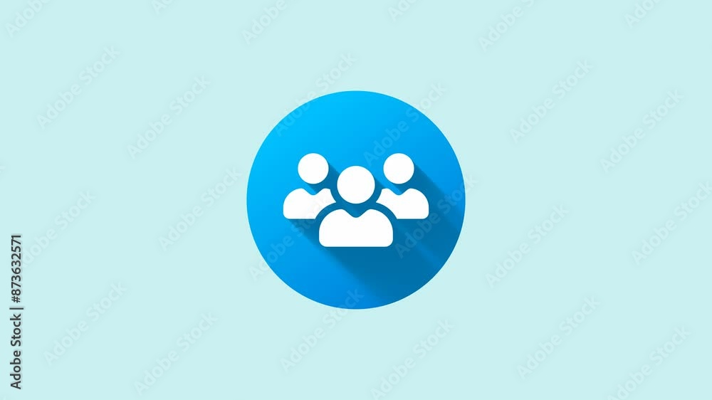 Animation of a business Icon, Group people icon, for presentations, websites, videos, etc. Alpha channel, transparent background. 4K resolution