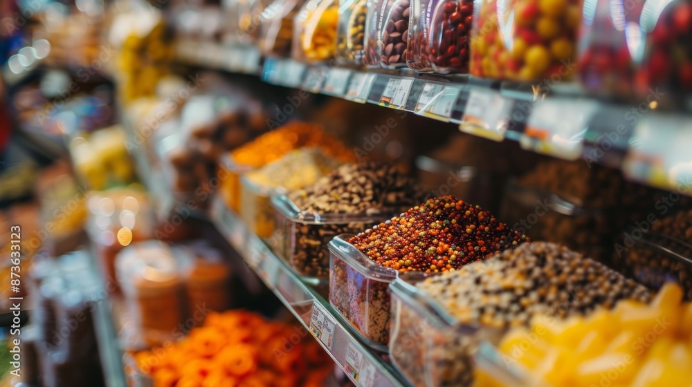 Spices and dried foods in a grocery store Spices and dried foods in a grocery store