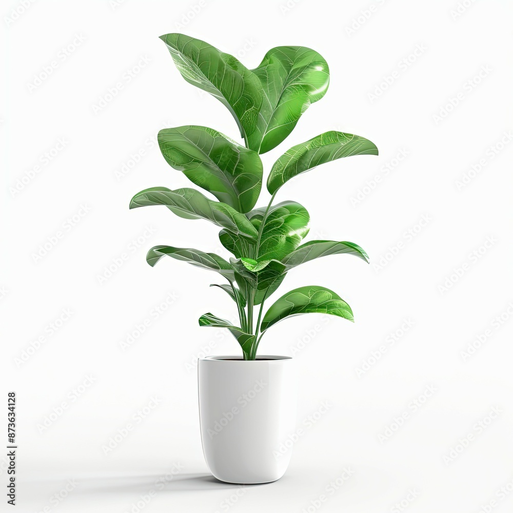 plant pot photography on white background