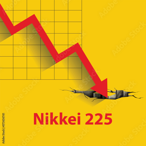  Nikkei 225 crash , stock market crash and bear market concept