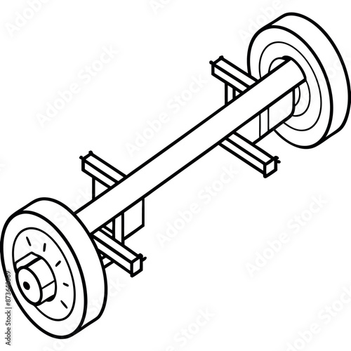 assemble the trailer axle (thinner).