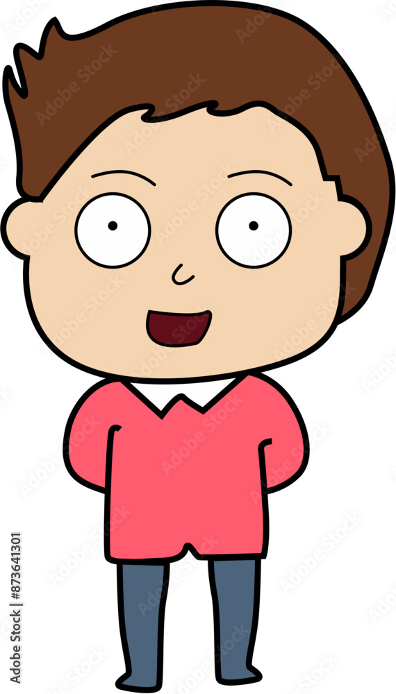 Character Cartoon Cute Boy in Red Shirt Full Body Vector Character Cartoon Cute Boy in Red Shirt Full Body Vector