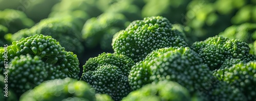 Detailed macro shot of organic broccoli