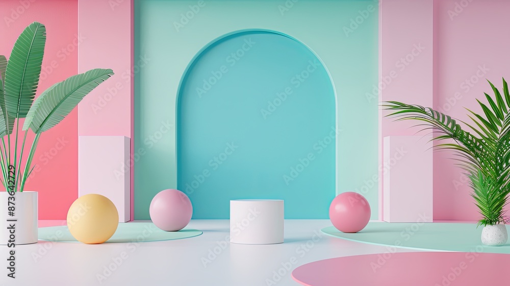 3D scene with gradient 3D scene with gradient