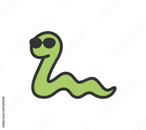 サングラスをかけたへびのイラスト
