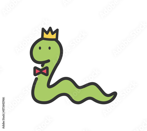 王冠をかぶった蛇のイラスト
