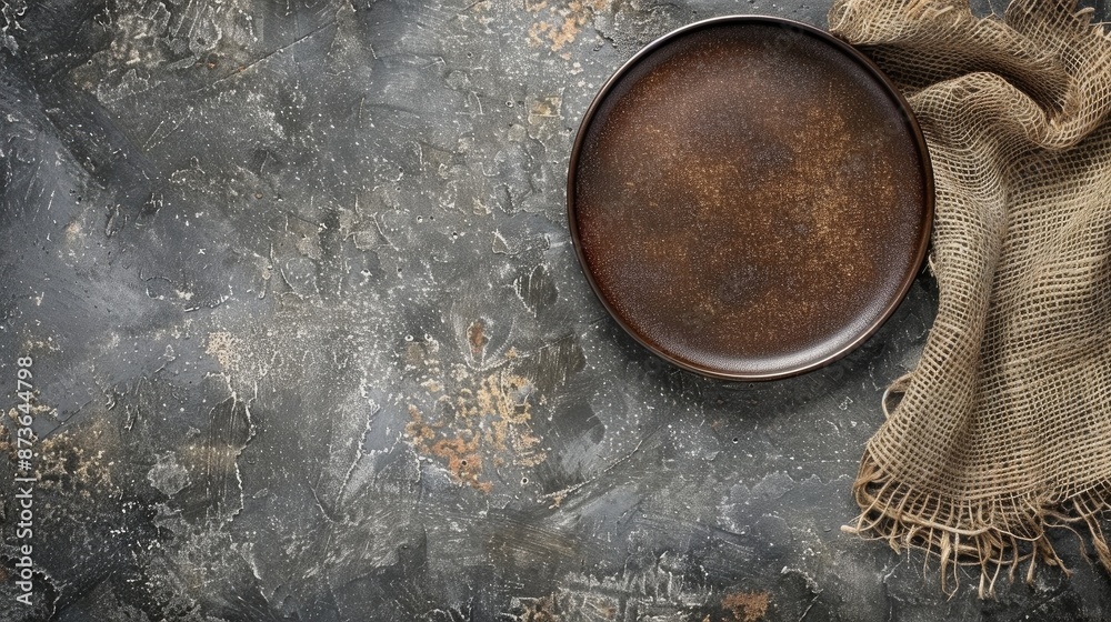 Rustic Plate on Stone Background for Poster Banner Cooking Workshop Rustic Plate on Stone Background for Poster Banner Cooking Workshop