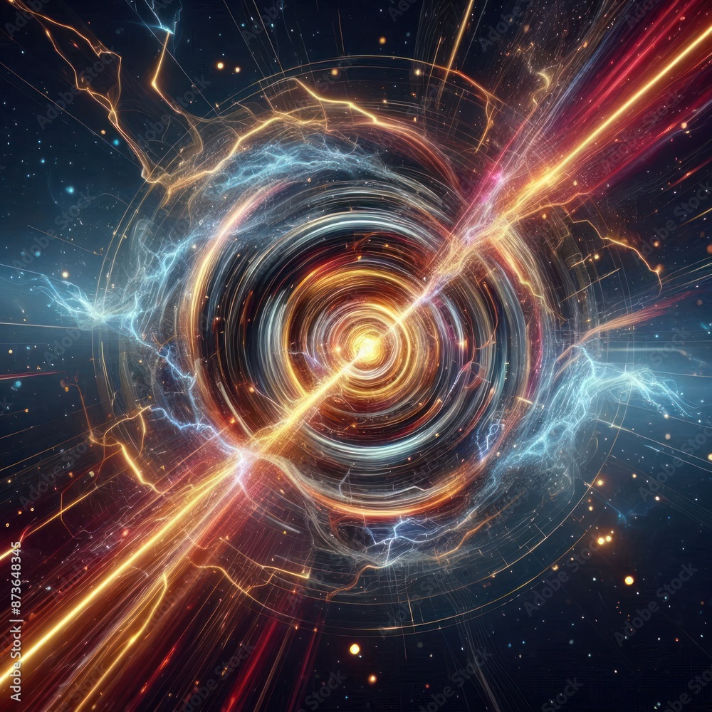 Fototapeta premium Dynamic Cosmic Action Ultra-Realistic High-Quality Design with Explosive Effects