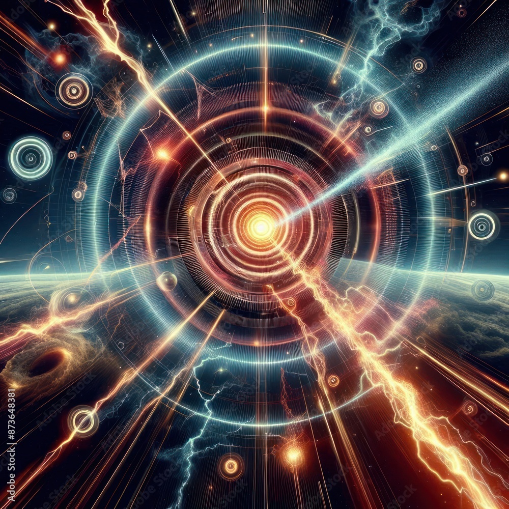 Obraz premium Dynamic Cosmic Action Ultra-Realistic High-Quality Design with Explosive Effects